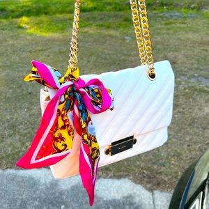 White aldo scarf bag